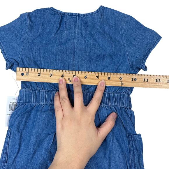 Old Navy Baby Chambray Romper 2T NWT Denim Blue Snap Crotch Summer Resortwear - Picture 6 of 7